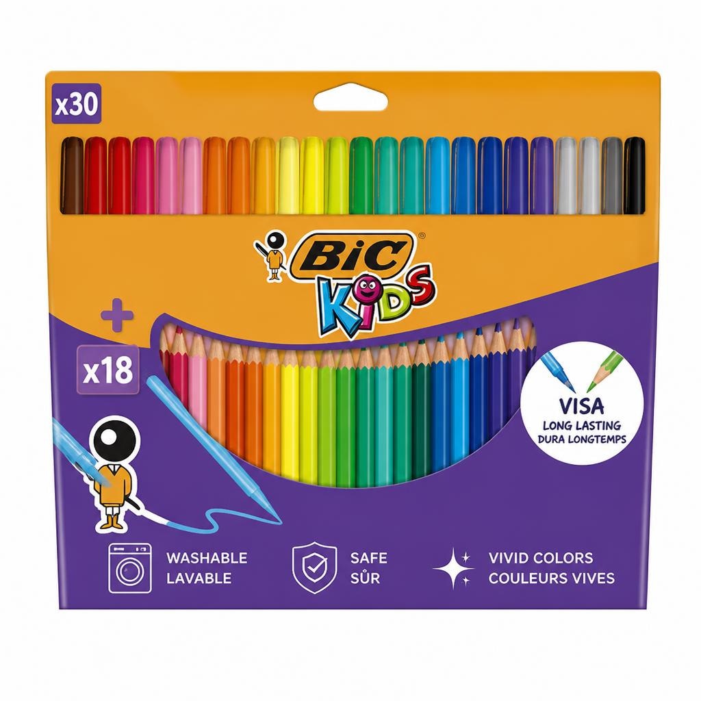 BIC Kids komplet flomastrov in barvic 30/1 Akcija v trgovini E.Leclerc