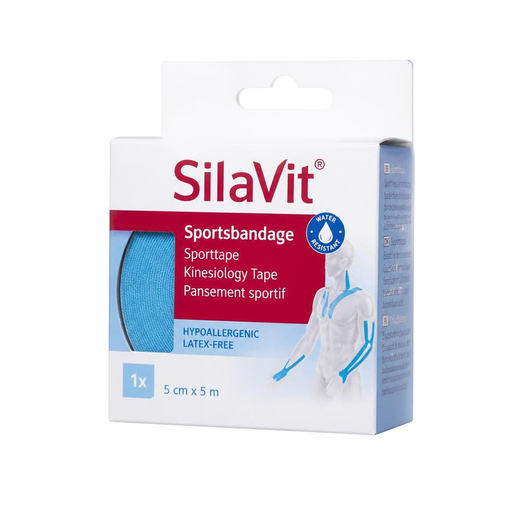 Silavit povoj za športnike ali kineziološki trak 3,75 cm x 10 m ali 5 m x 5 cm Akcija v trgovini Mueller
