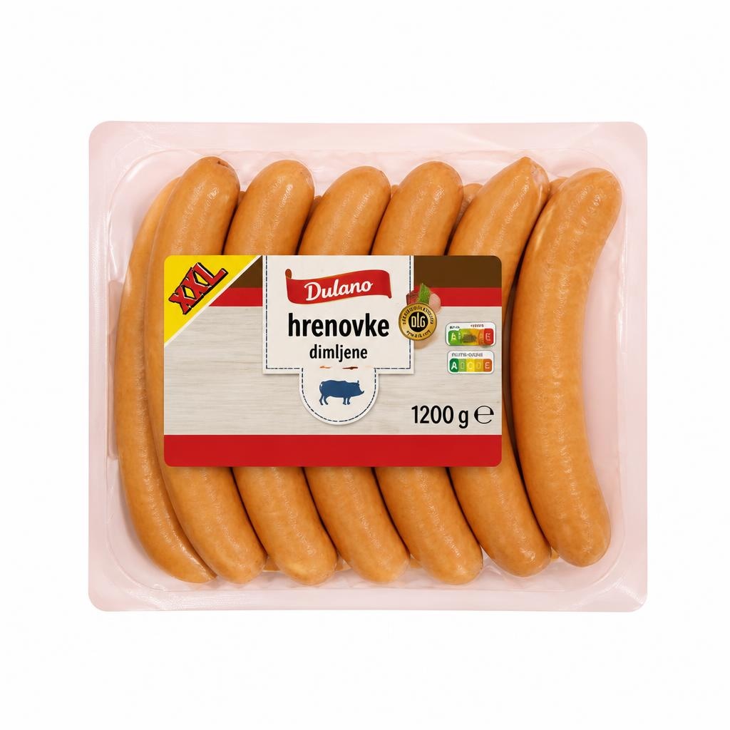 Dulano Dimljene hrenovke XXL 1200 g - Akcija u trgovini Lidl
