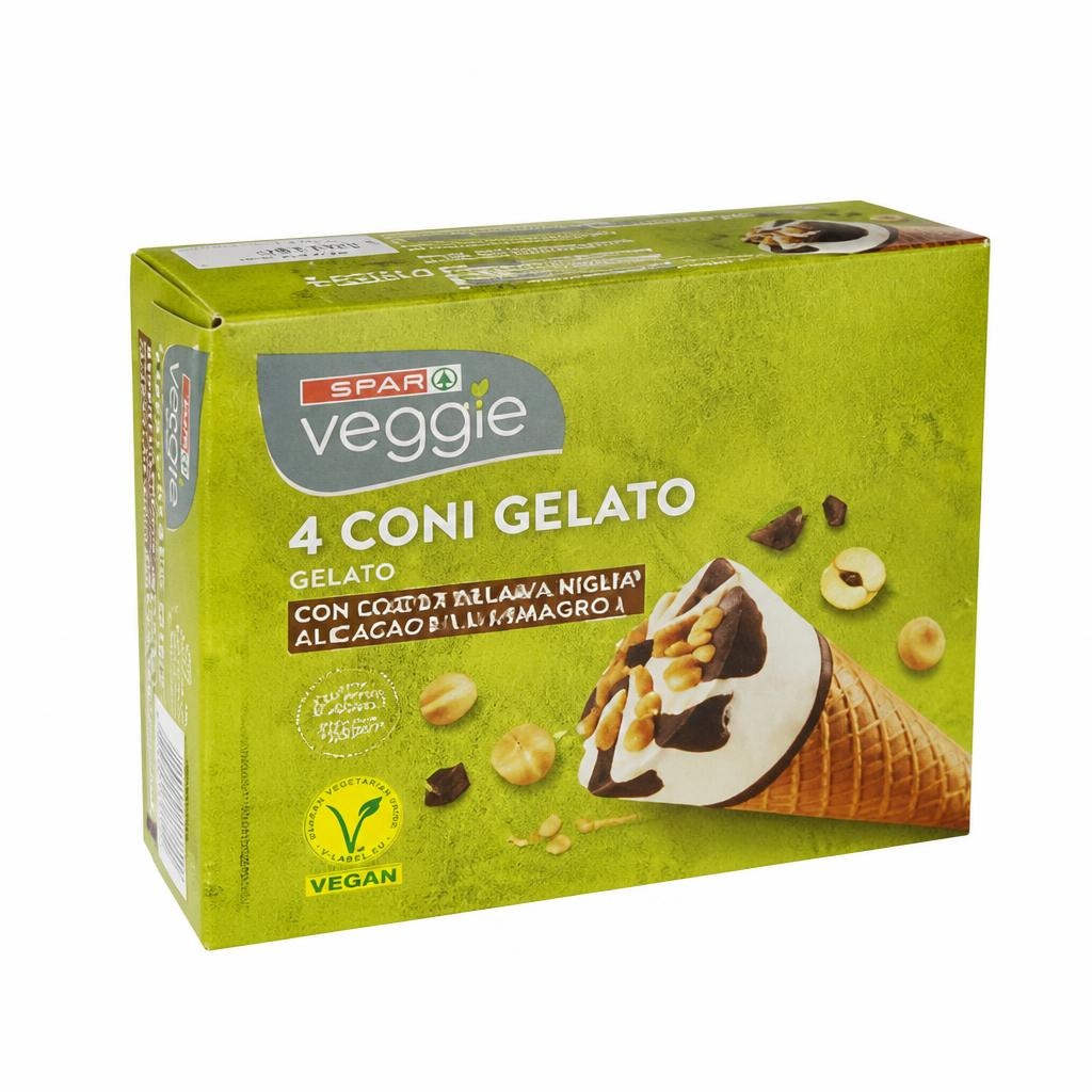 Veggie kornet z rastlinskim sladoledom na osnovi soje 4 x 75 g Akcija v trgovini Spar