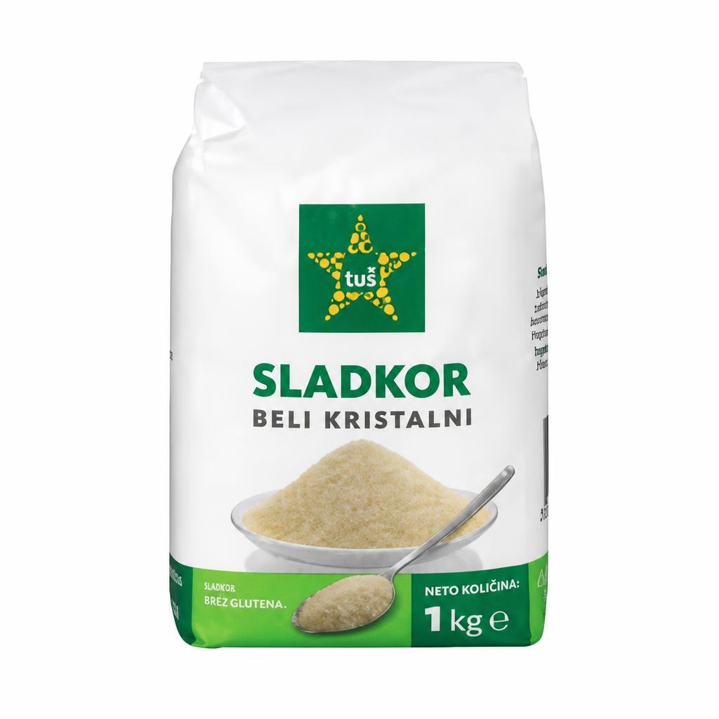 Beli kristalni sladkor Tuš 1 kg - Akcija u trgovini Tuš