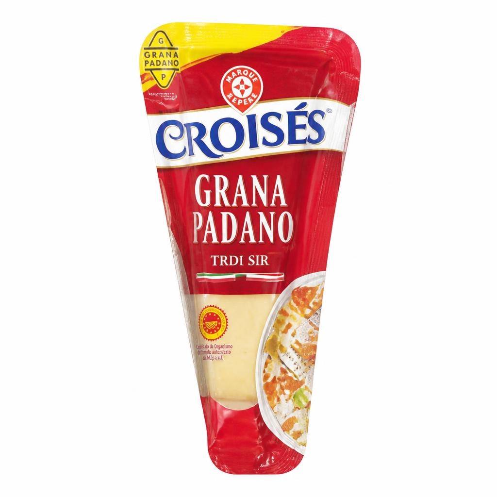 Trdi sir Grana Padano Croises 200 g - Akcija v trgovini E.Leclerc