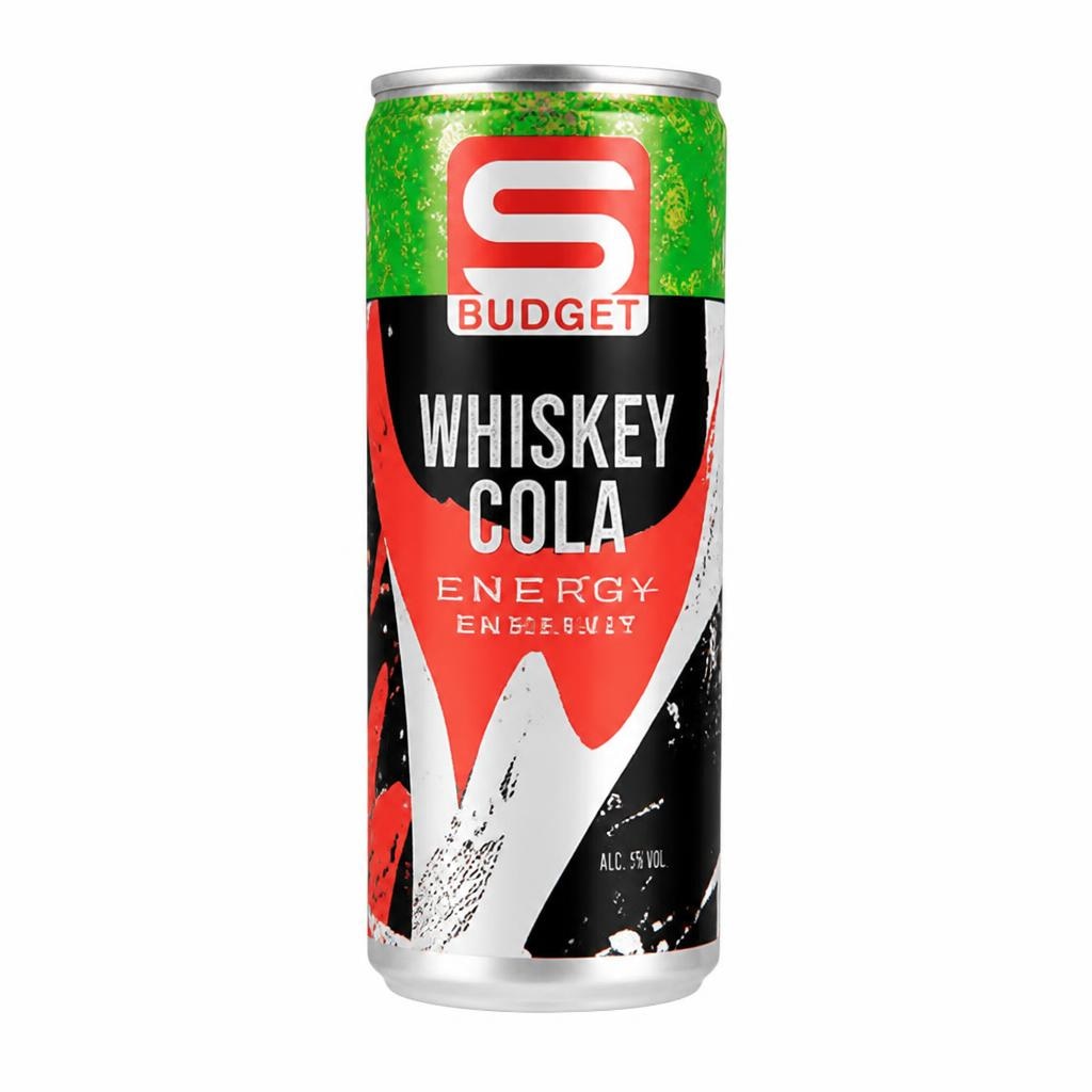 Alkoholna pijača Whiskey Cola ali Vodka Energy 0,25 l S Budget Akcija v trgovini Spar