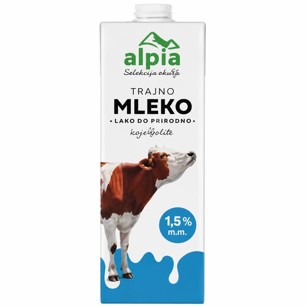 Trajno mleko Alpia 1 L Akcija v trgovini Jager
