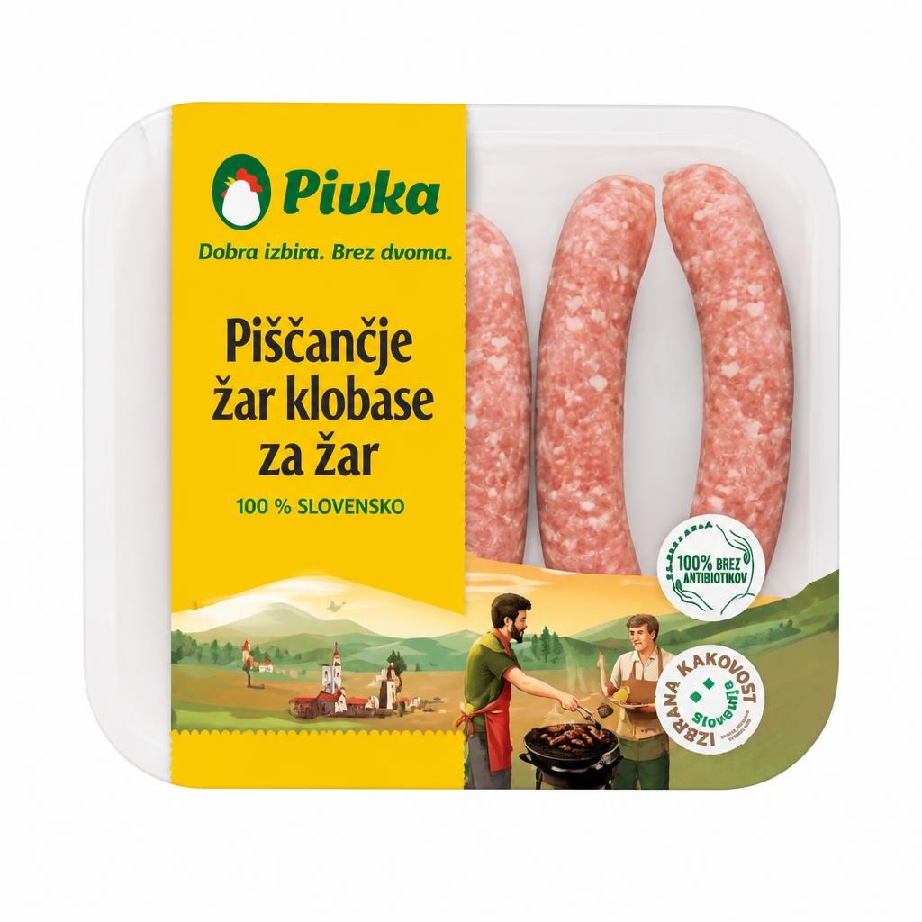 Piščančja žar klobasa Pivka 400 g - Akcija v trgovini Mercator