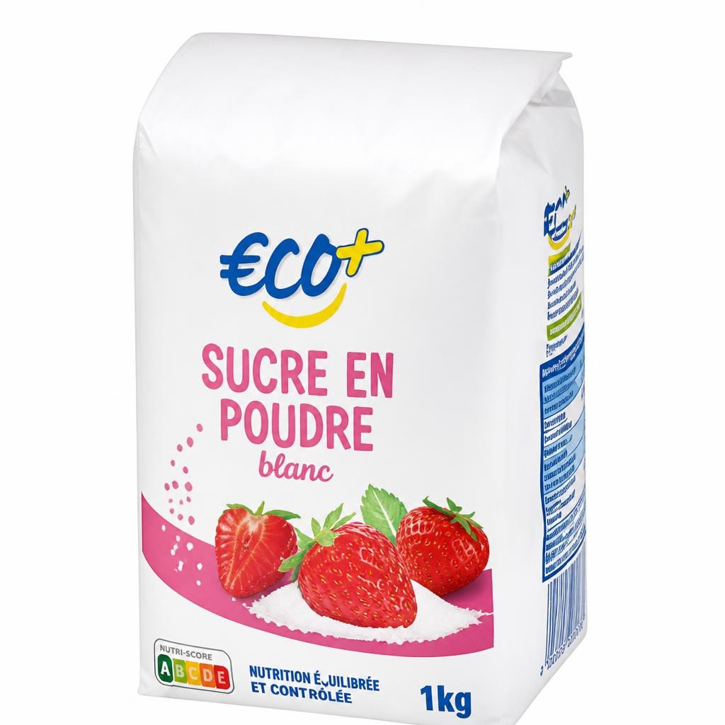 Eco+ beli sladkor 1 kg Akcija v trgovini E.Leclerc