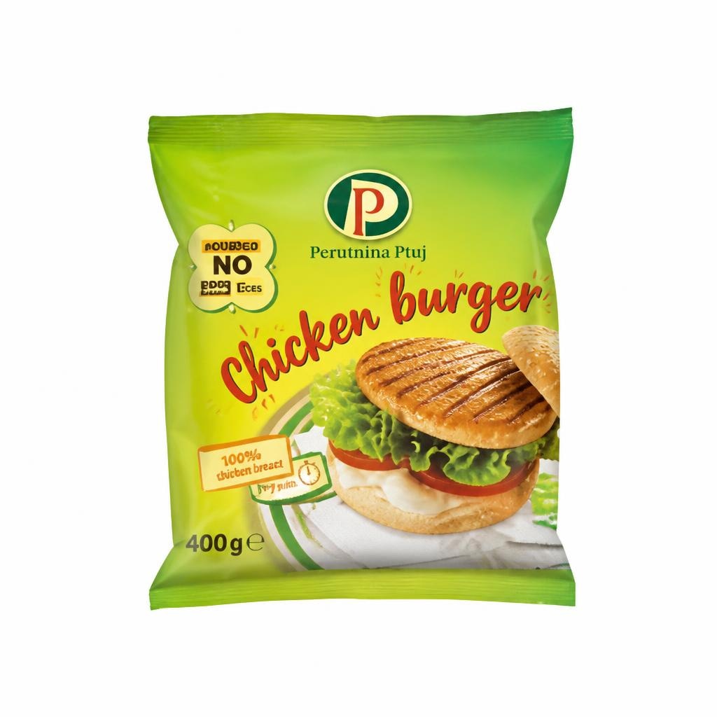 Piščančji burger Perutnina Ptuj 4 x 115 g Akcija v trgovini E.Leclerc