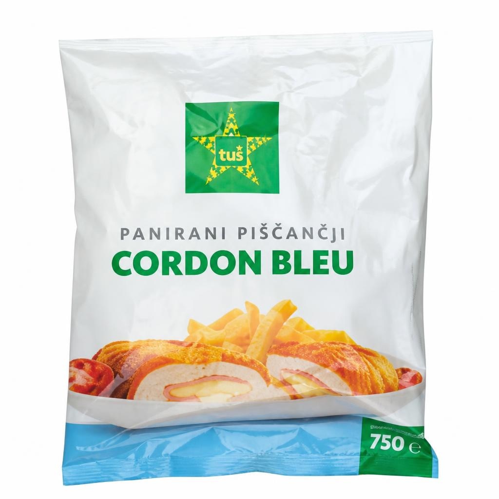 Tuš Paniran piščančji cordon bleu 750 g Akcija v trgovini Tuš