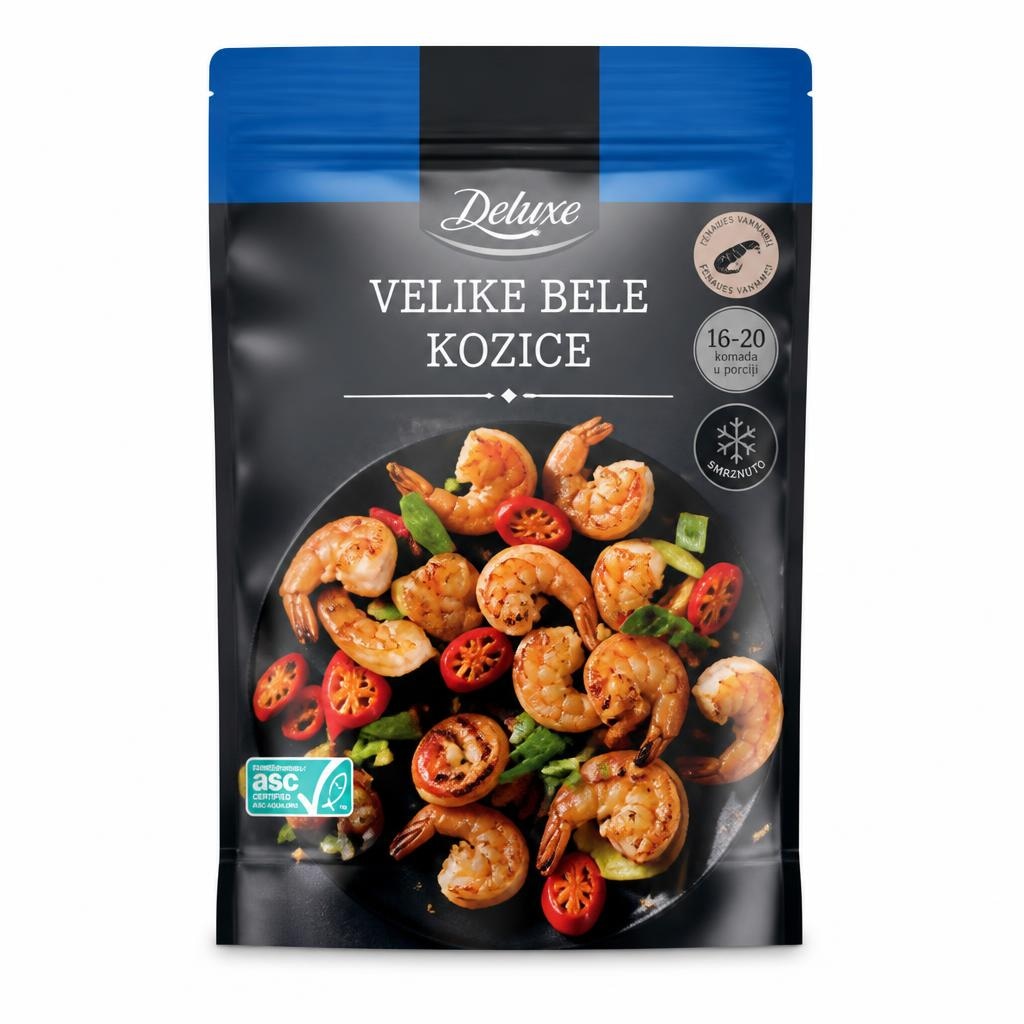 Deluxe velike bele kozice 800 g Akcija v trgovini Lidl