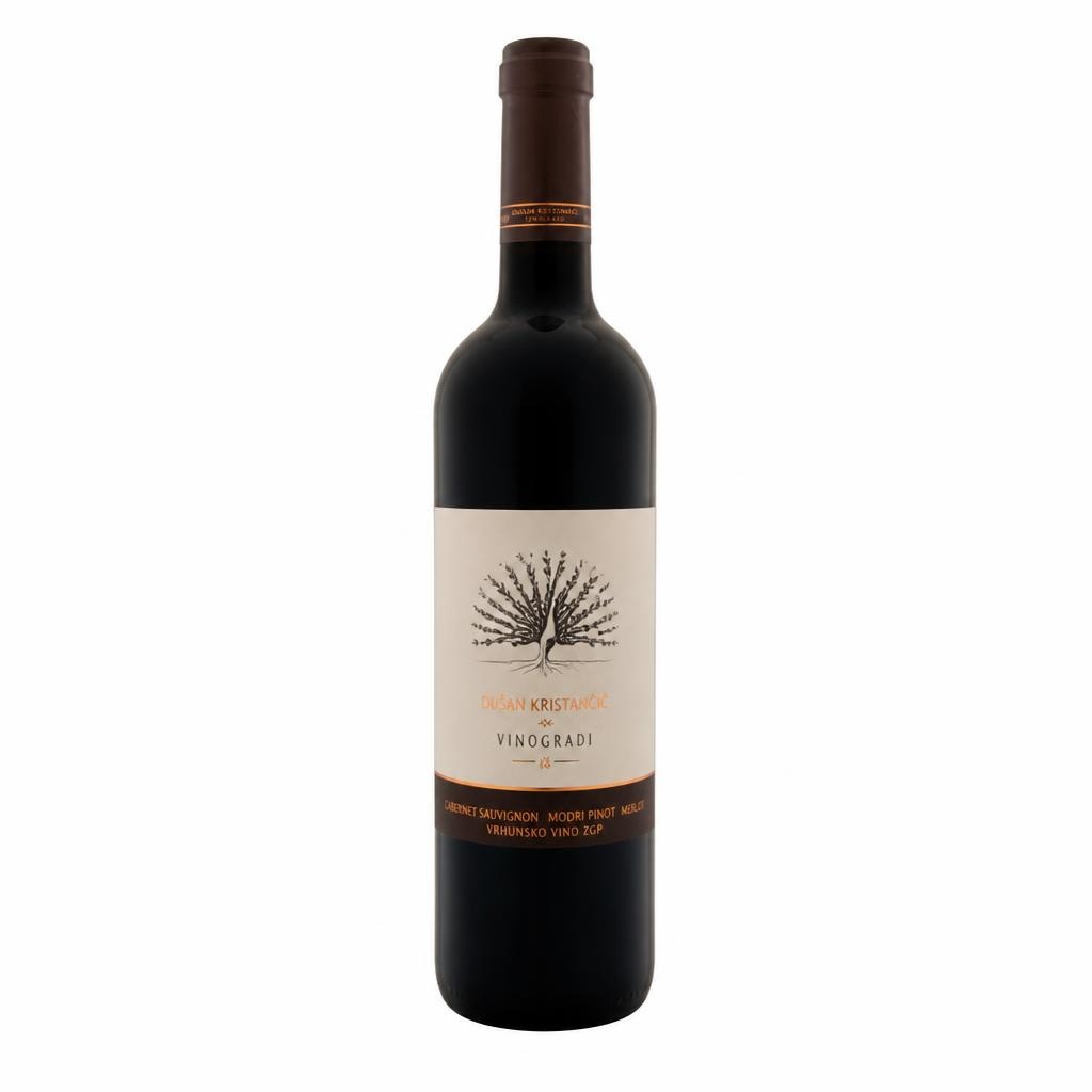 Kakovoatno vino ZGP Cabernet Sauvignon, Modri Pinot ali Merlot "Dušan Kristančič" 0,75 l Akcija v trgovini E.Leclerc