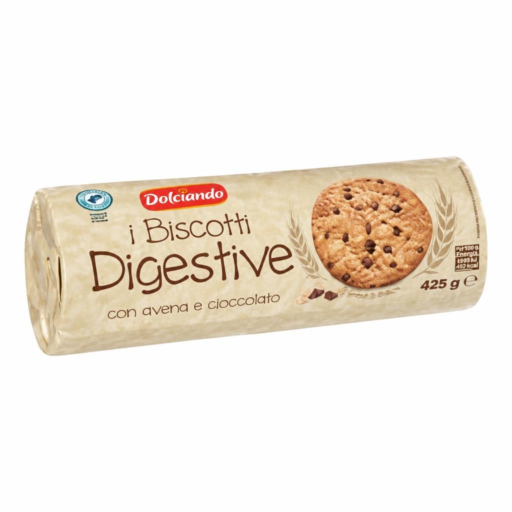 Polnozrnati keksi Digestive z ovsom in čokolado 425 g Akcija v trgovini Eurospin
