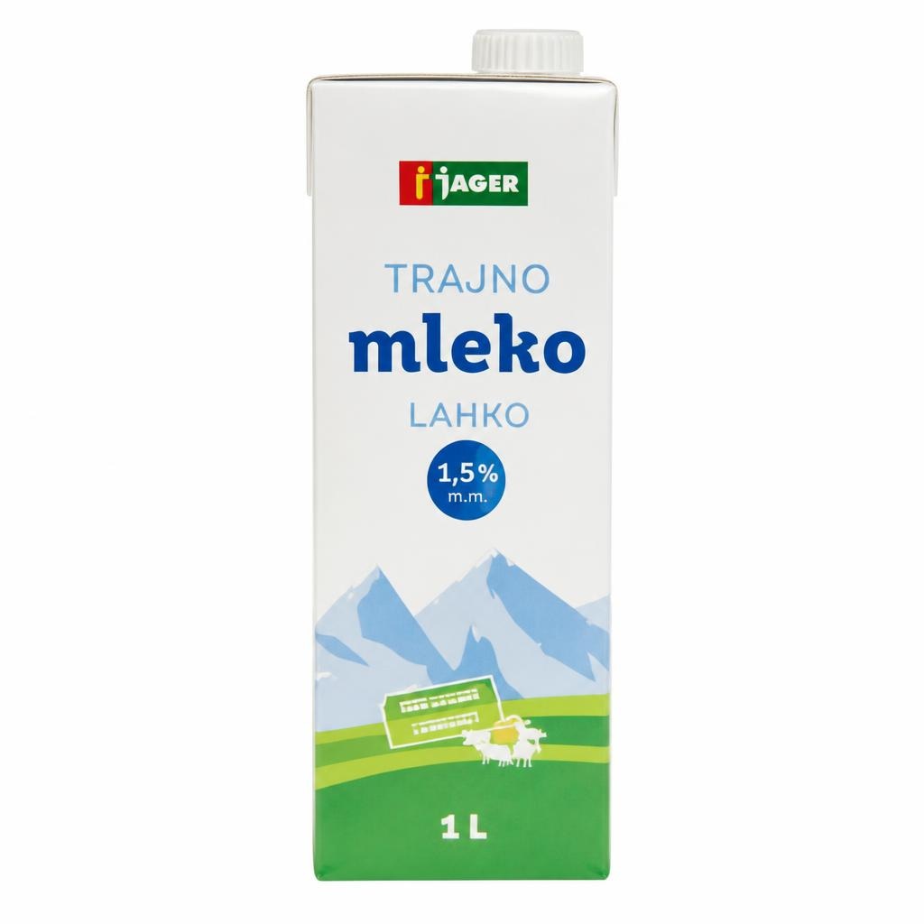 Trajno lahko mleko 1 L Akcija v trgovini Jager