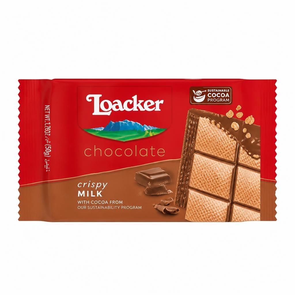 Loacker mlečna čokolada s hrustljavimi koščki 50 g Akcija v trgovini Kompas Shop