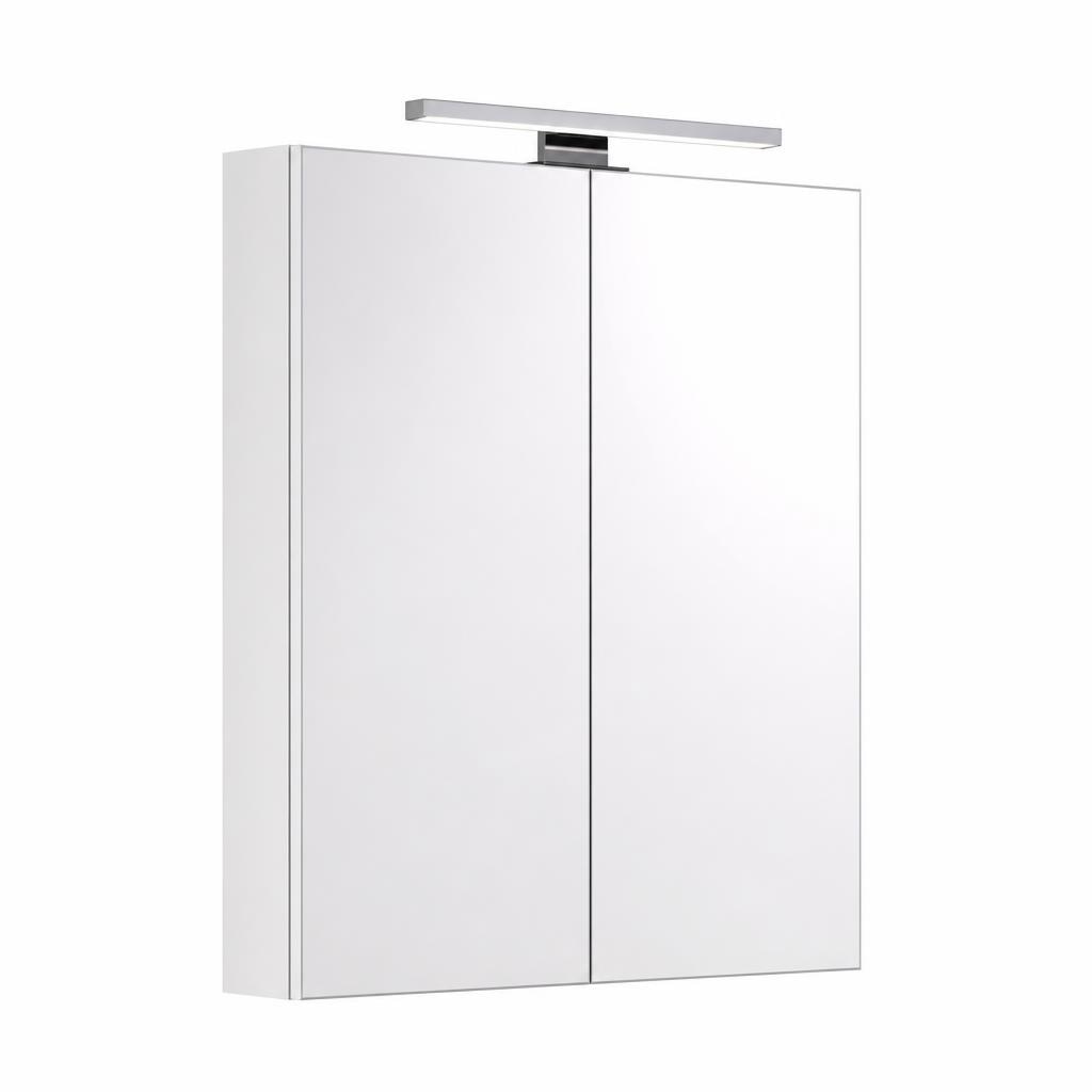 Ogledalo z omarico in LED osvetlitvijo Soft Gap Belo 65 cm Akcija v trgovini Pevex