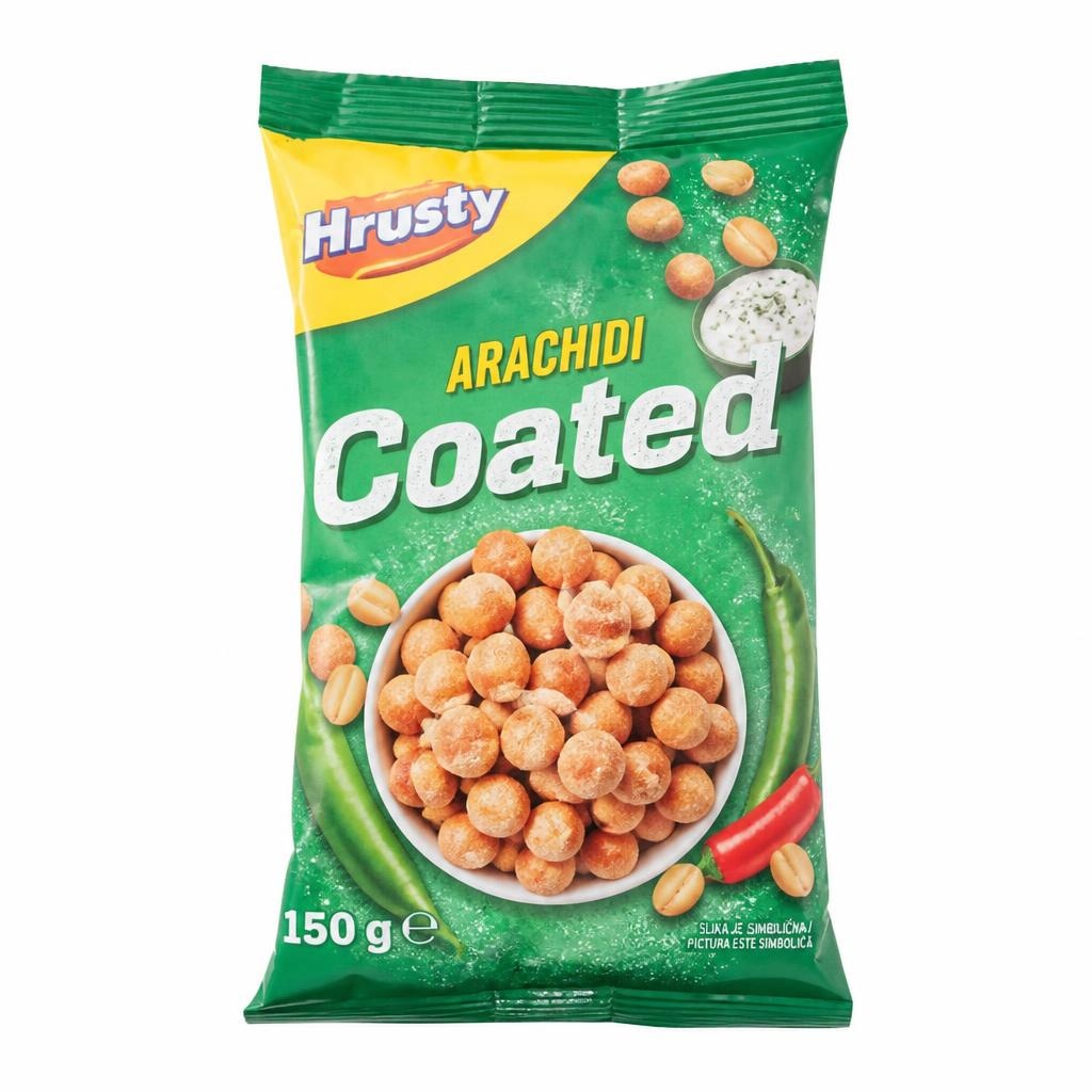 Arašidi Hrusty Coated s papriko ali kislo smetano 150 g Akcija v trgovini Mercator