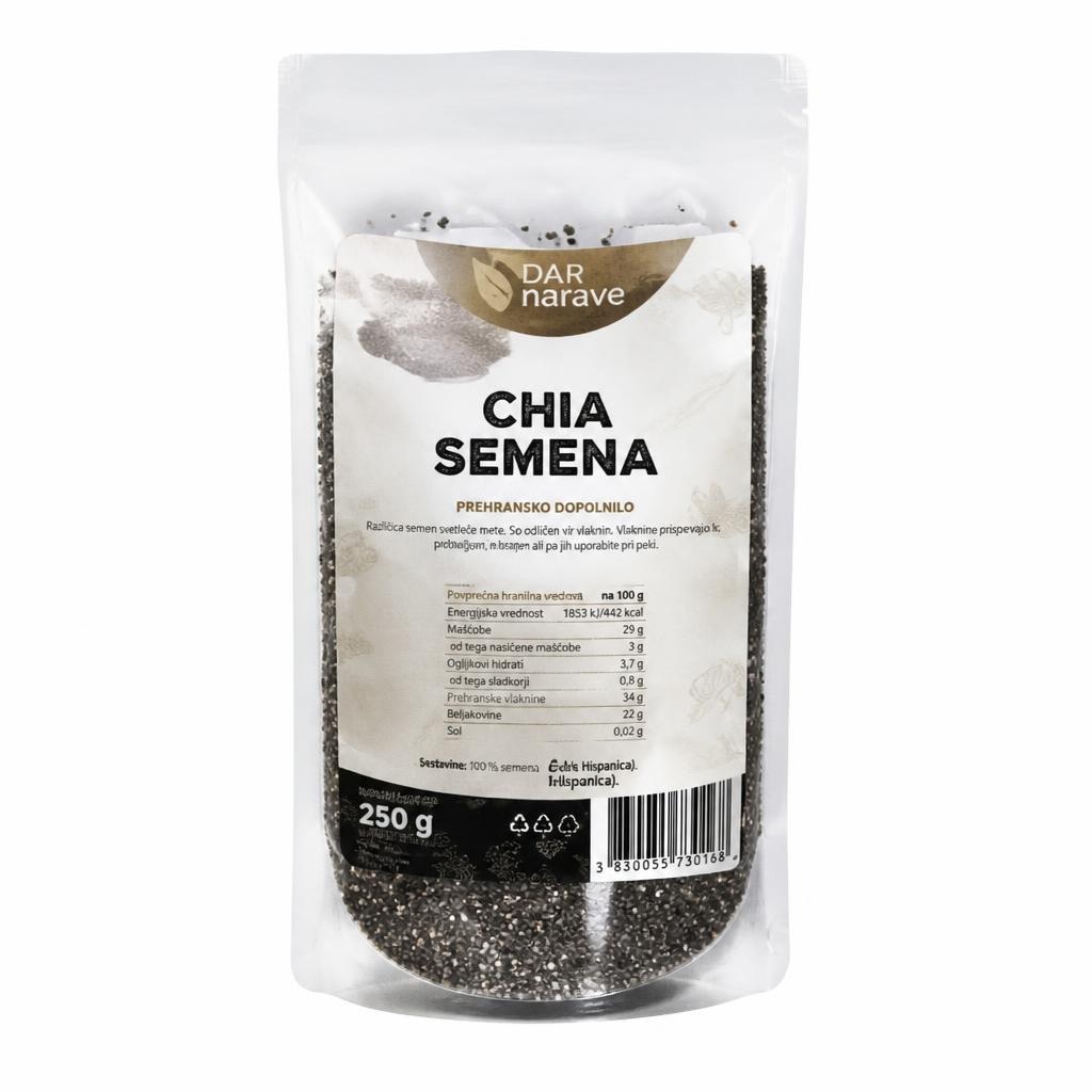 Chia semena Dar narave 250 g Akcija v trgovini Jager