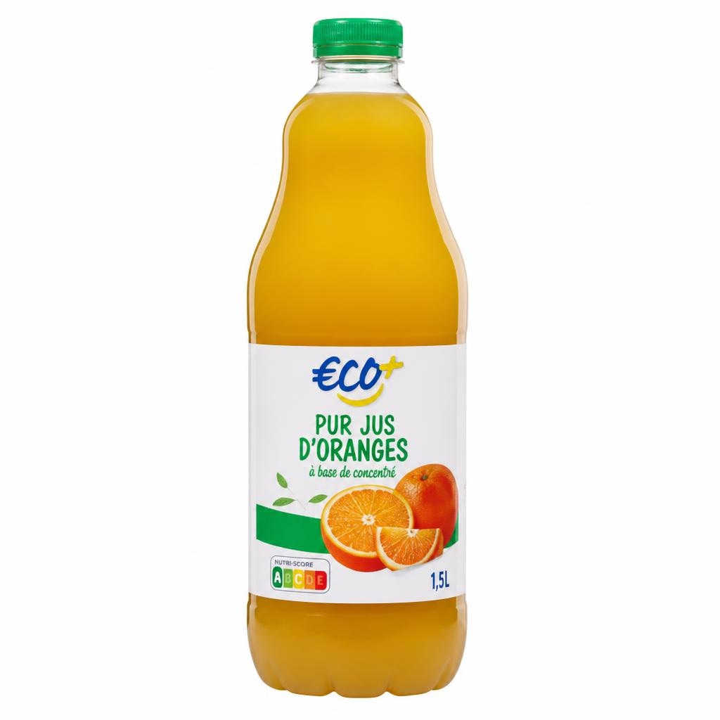 Eco+ pomarančni sok 1,5 l Akcija v trgovini E.Leclerc