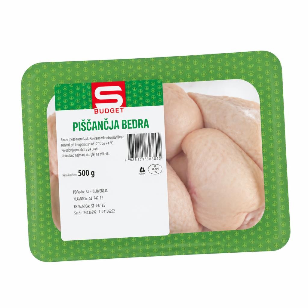 Piščančja bedra 500 g S Budget Akcija v trgovini Spar