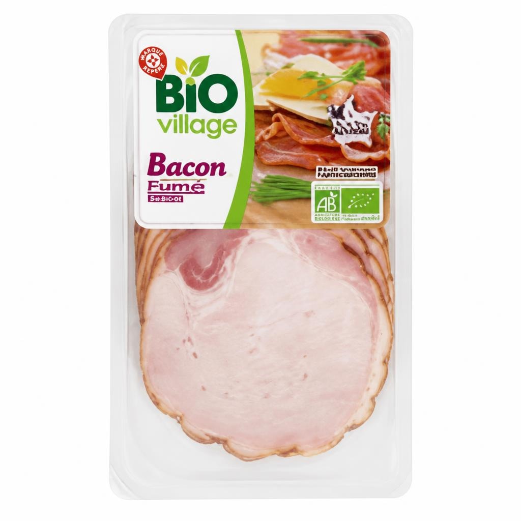 BIO village Prekajena slanina Bacon 100 g - Akcija v trgovini E.Leclerc