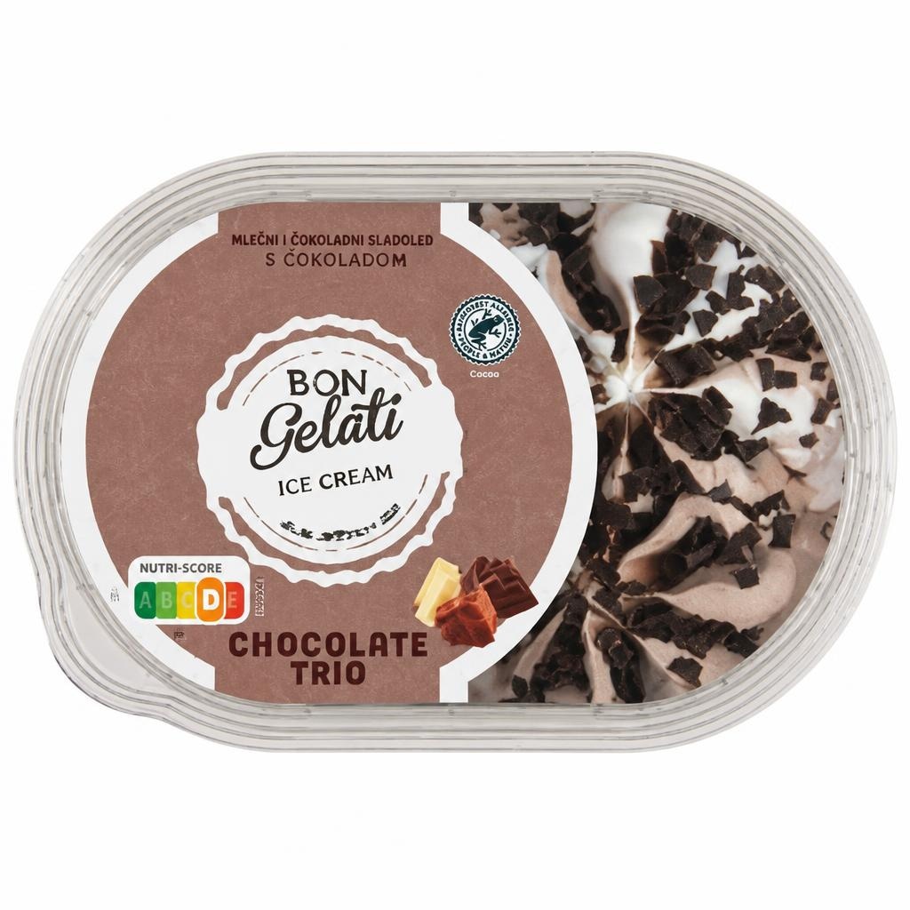 Bon Gelati Sladoled s prepletom treh čokolad 900 ml - Akcija v trgovini Lidl