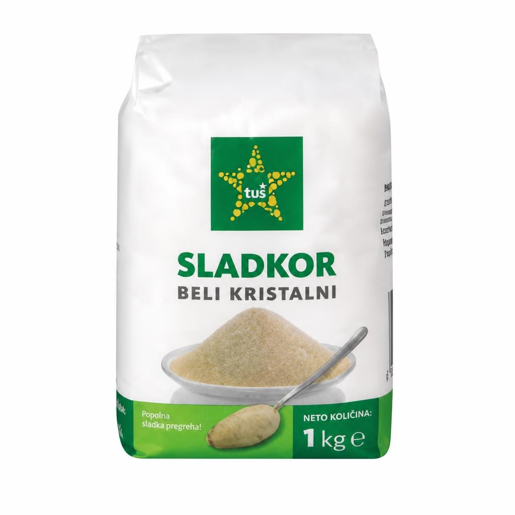 Tuš beli kristalni sladkor 1 kg Akcija v trgovini Tuš