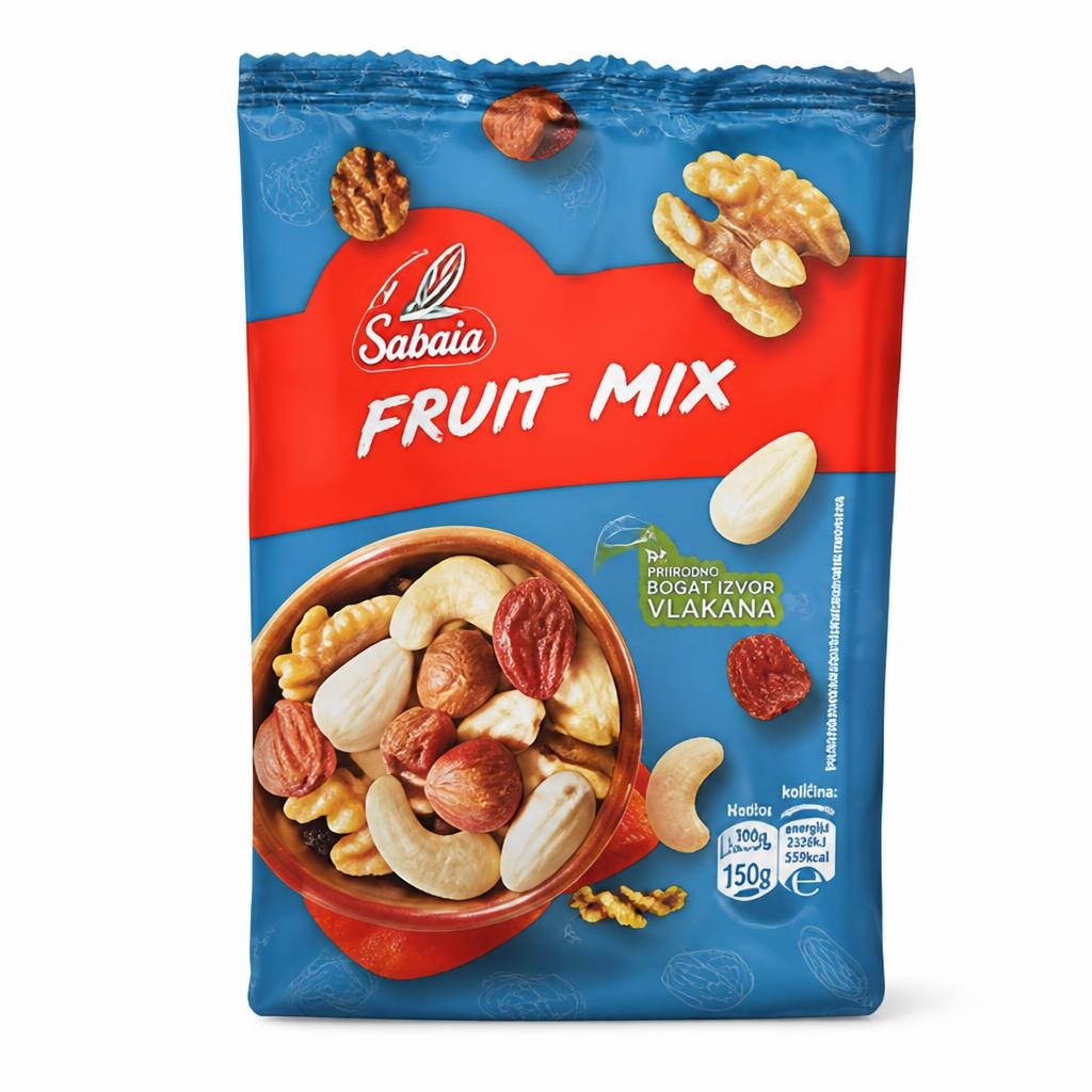 Sabaia Fruit Mix mešano suho sadje 150 g Akcija v trgovini Eurospin