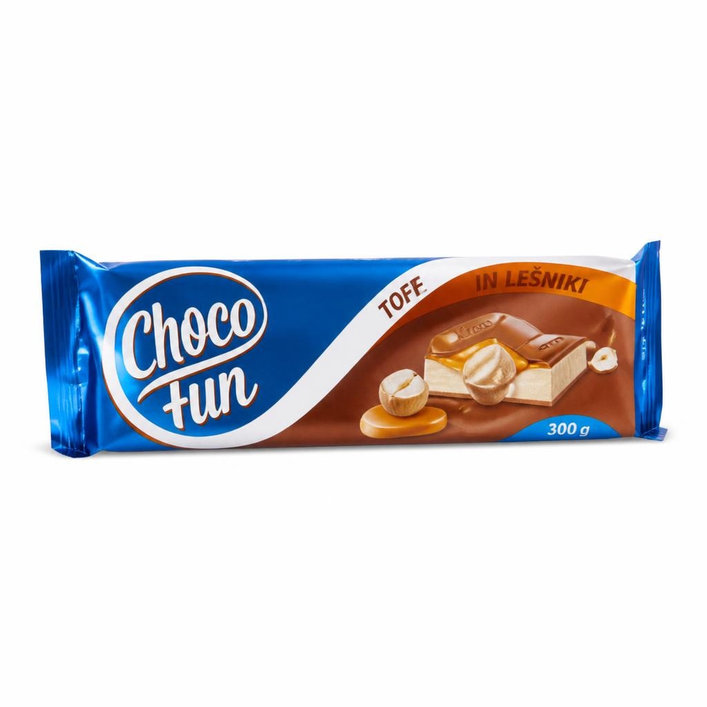 Choco Fun čokolada toffee in lešniki 300 g Akcija v trgovini Eurospin