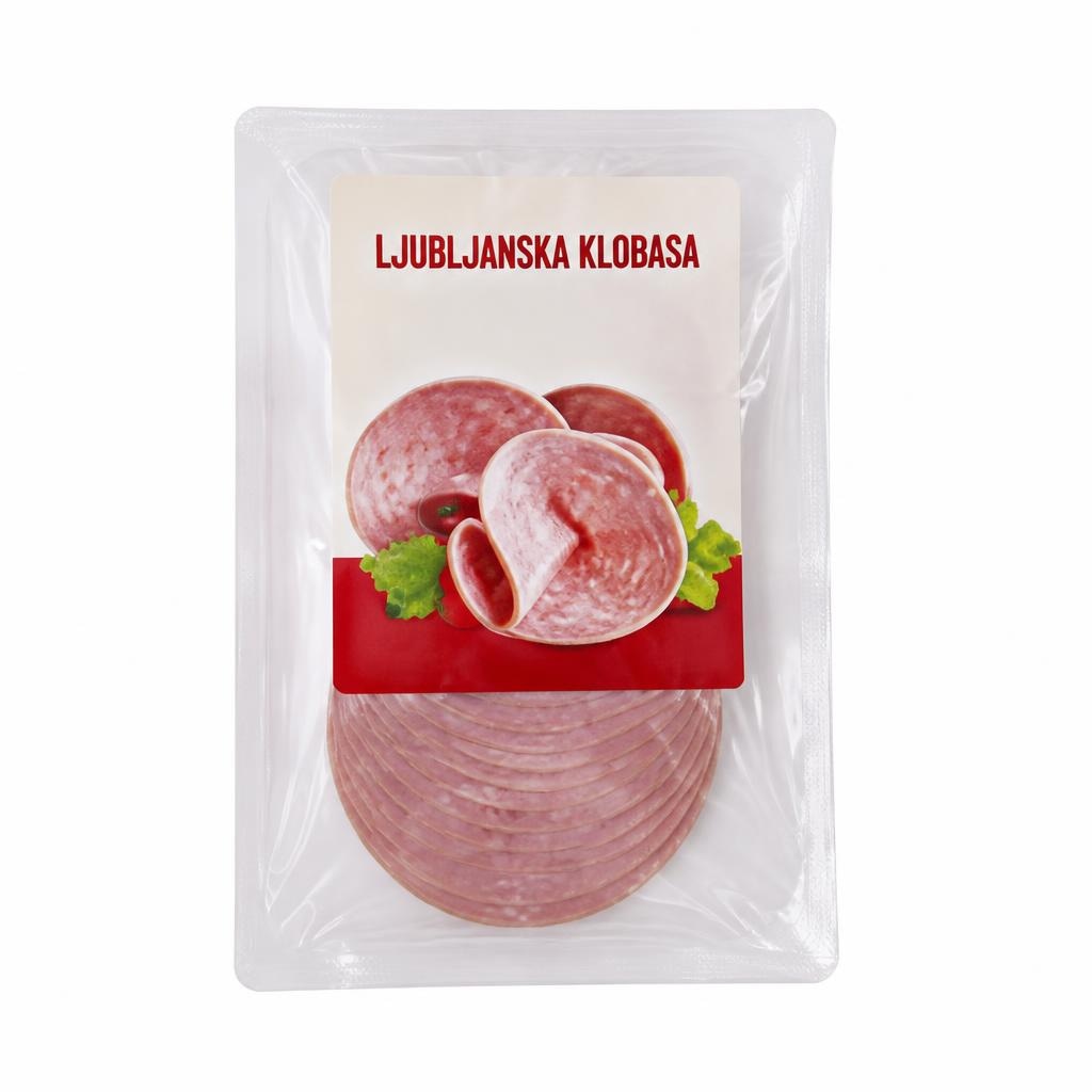 Ljubljanska klobasa, rezine 150 g Akcija v trgovini Eurospin