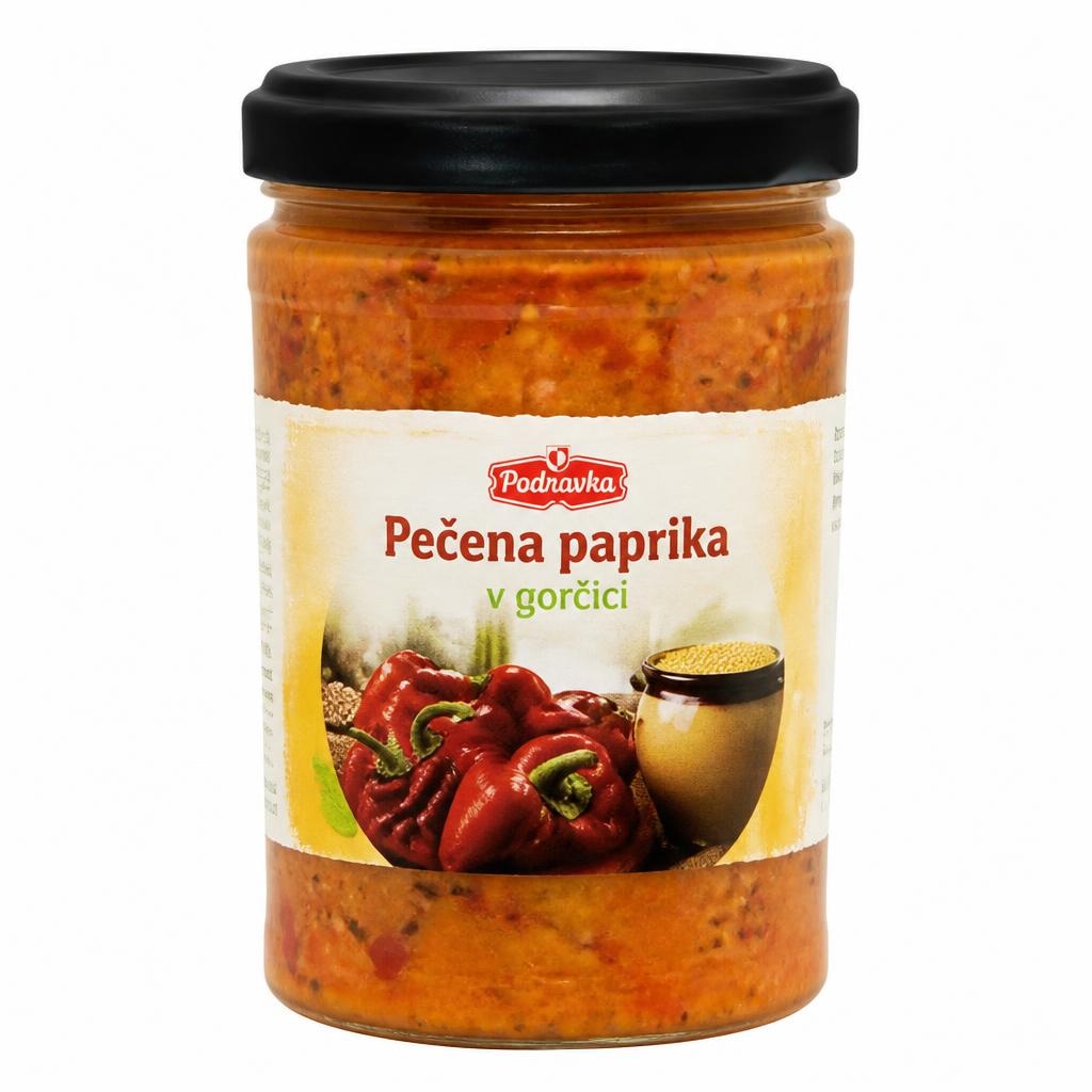 Pečena paprika v gorčici 540 g Akcija v trgovini Eurospin