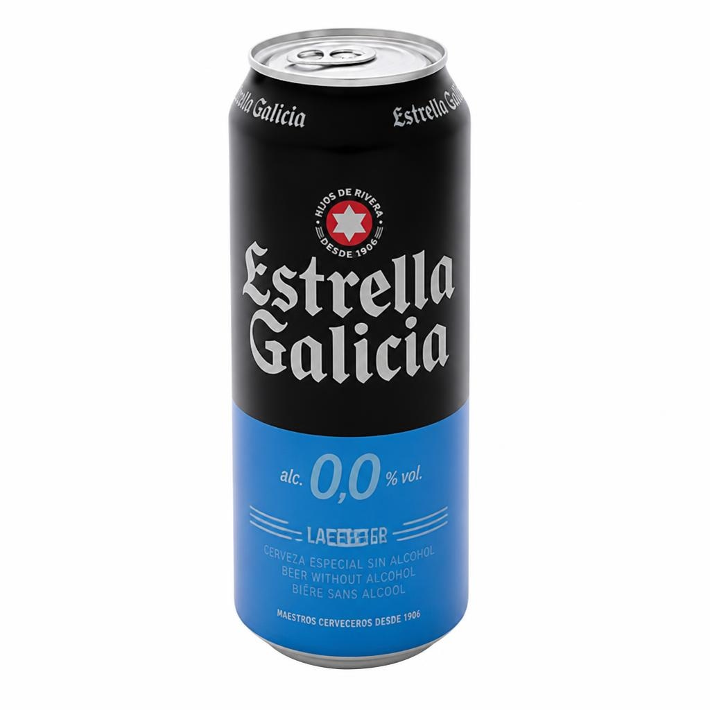 Estrella Galicia svetlo brezalkoholno pivo 0,5 l Akcija v trgovini E.Leclerc