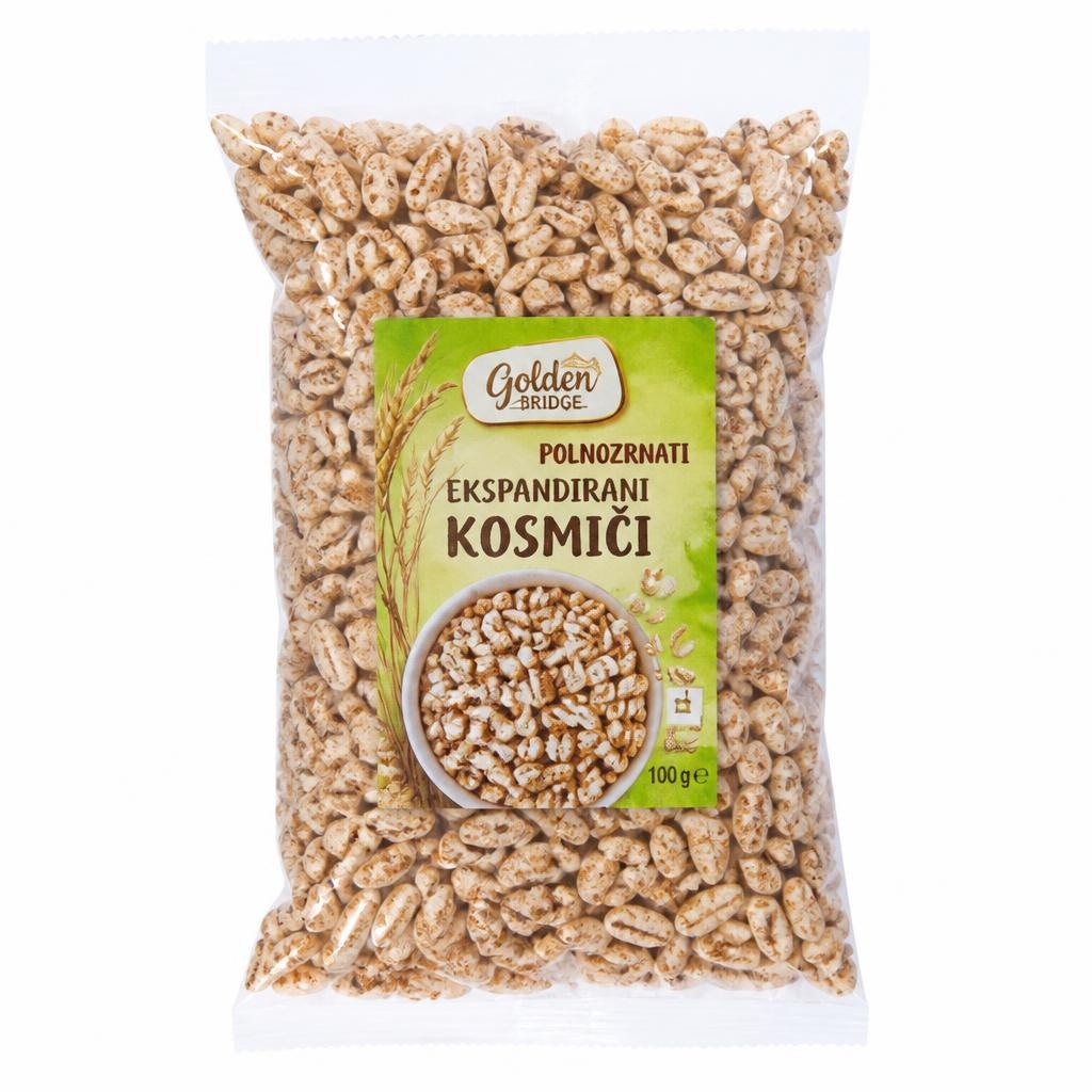 Golden Bridge Polnozrnati ekspandirani kosmiči 100 g - Akcija v trgovini Hofer