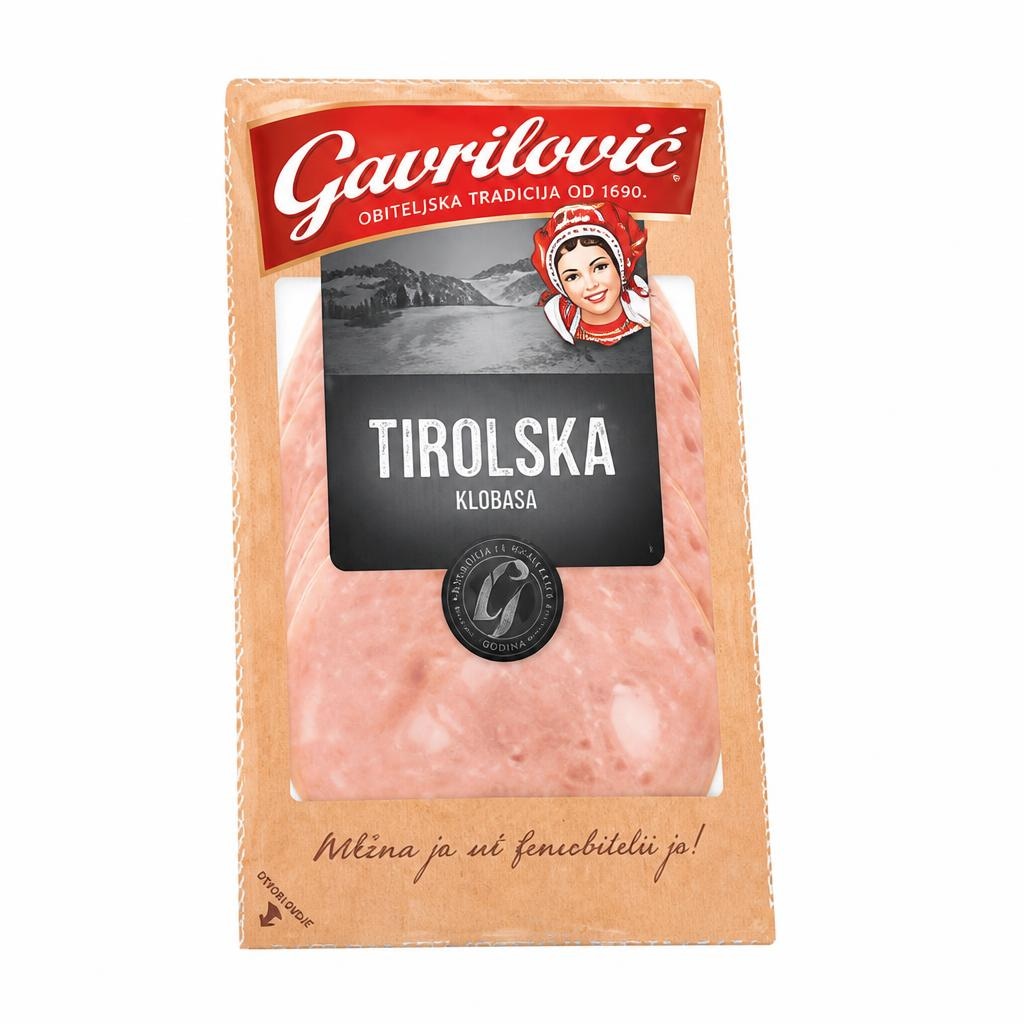 Tirolska klobasa Gavrilović 125 g Akcija v trgovini E.Leclerc