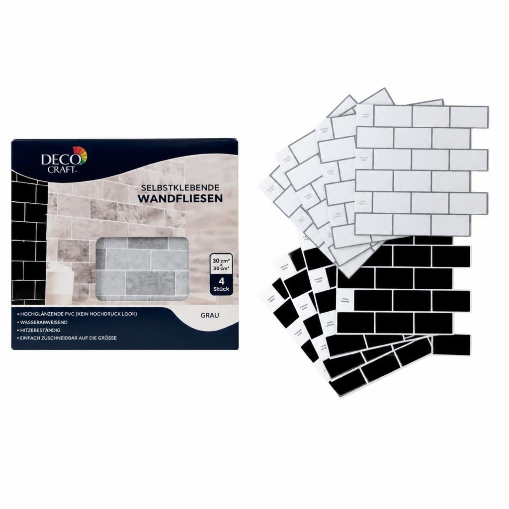 Deco Craft samolepilne stenske ploščice 4 kosi Akcija v trgovini Hofer