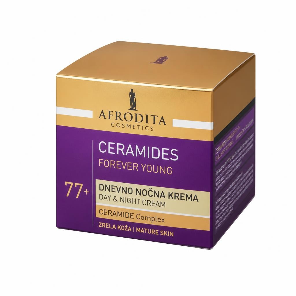Afrodita Ceramides Forever Young 77+ dnevno nočna krema za obraz 50 ml Akcija v trgovini E.Leclerc