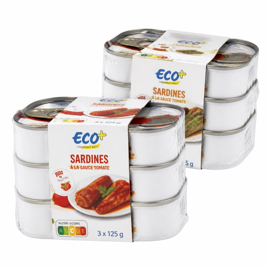 Sardine 3x 125 g ECO+ Akcija u trgovini E.Leclerc