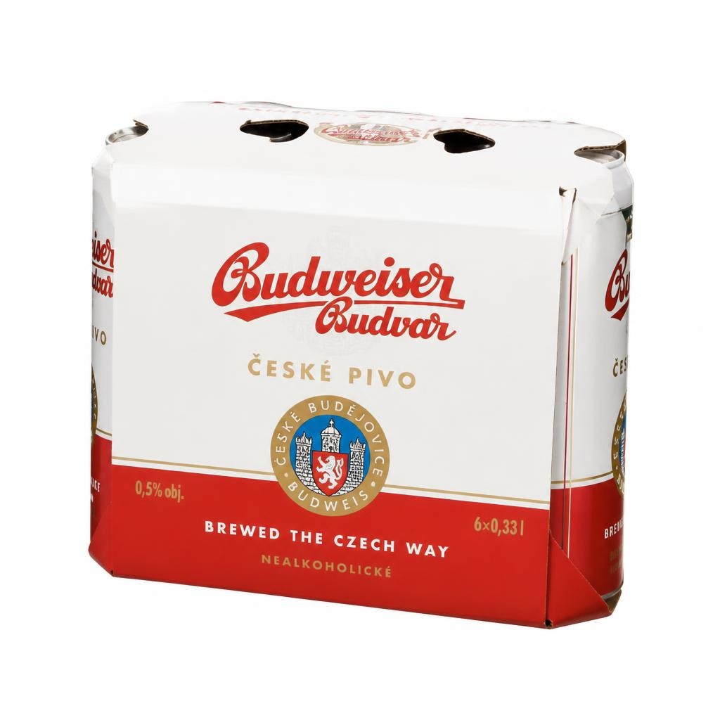 Budweiser pivo brezalkoholno svetlo 0,5 l Akcija v trgovini E.Leclerc