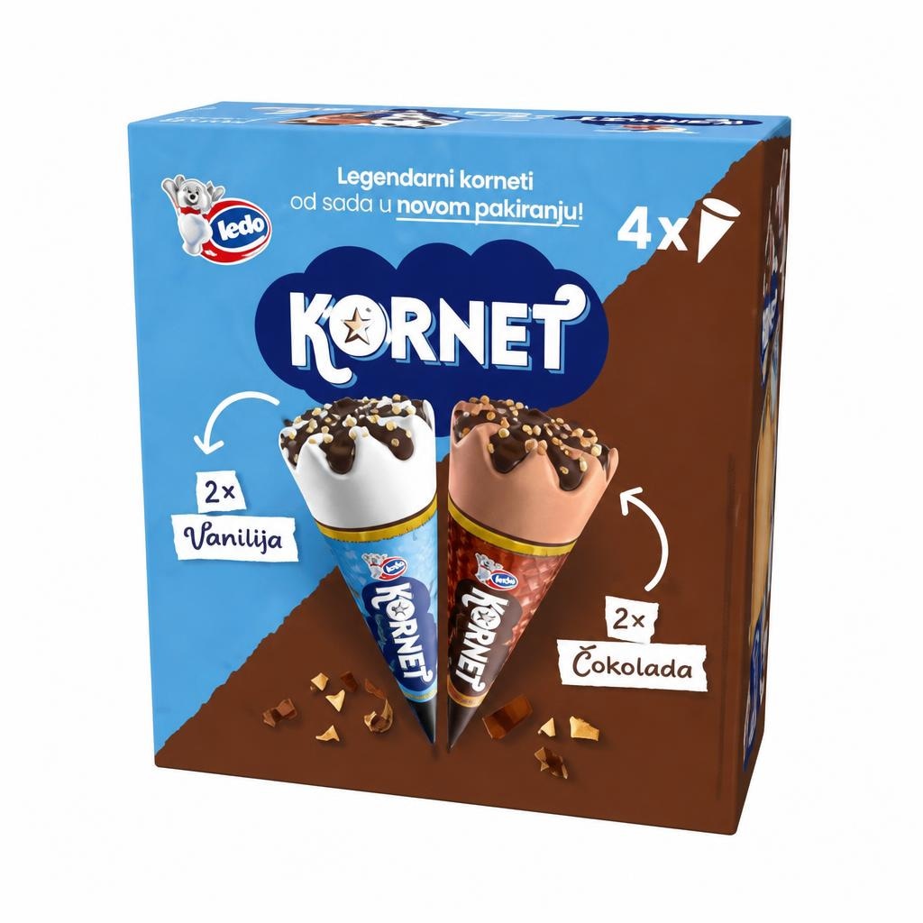 Kornet Ledo 4 x 120 ml - Akcija v trgovini Mercator