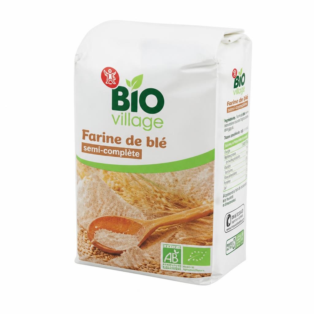 Pšenična moka Bio 1 kg Bio village - Akcija v trgovini E.Leclerc