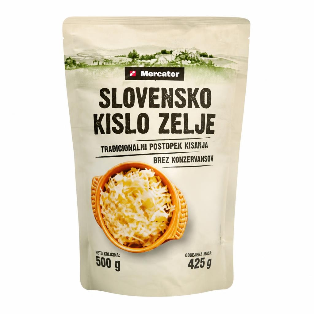 Slovensko pasterizirano kislo zelje 500 g Mercator Akcija v trgovini Mercator
