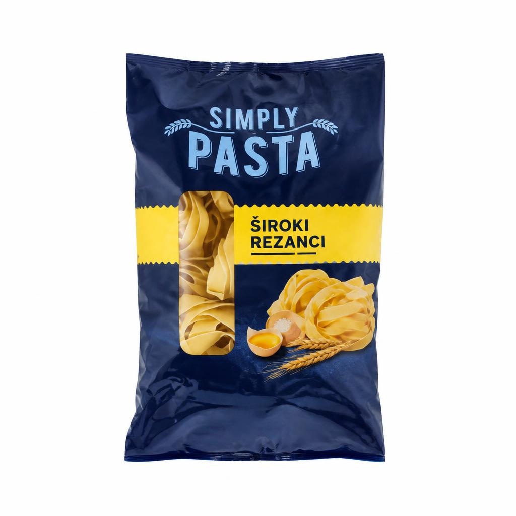Široki rezanci 500 g Simply pasta Akcija v trgovini Mercator