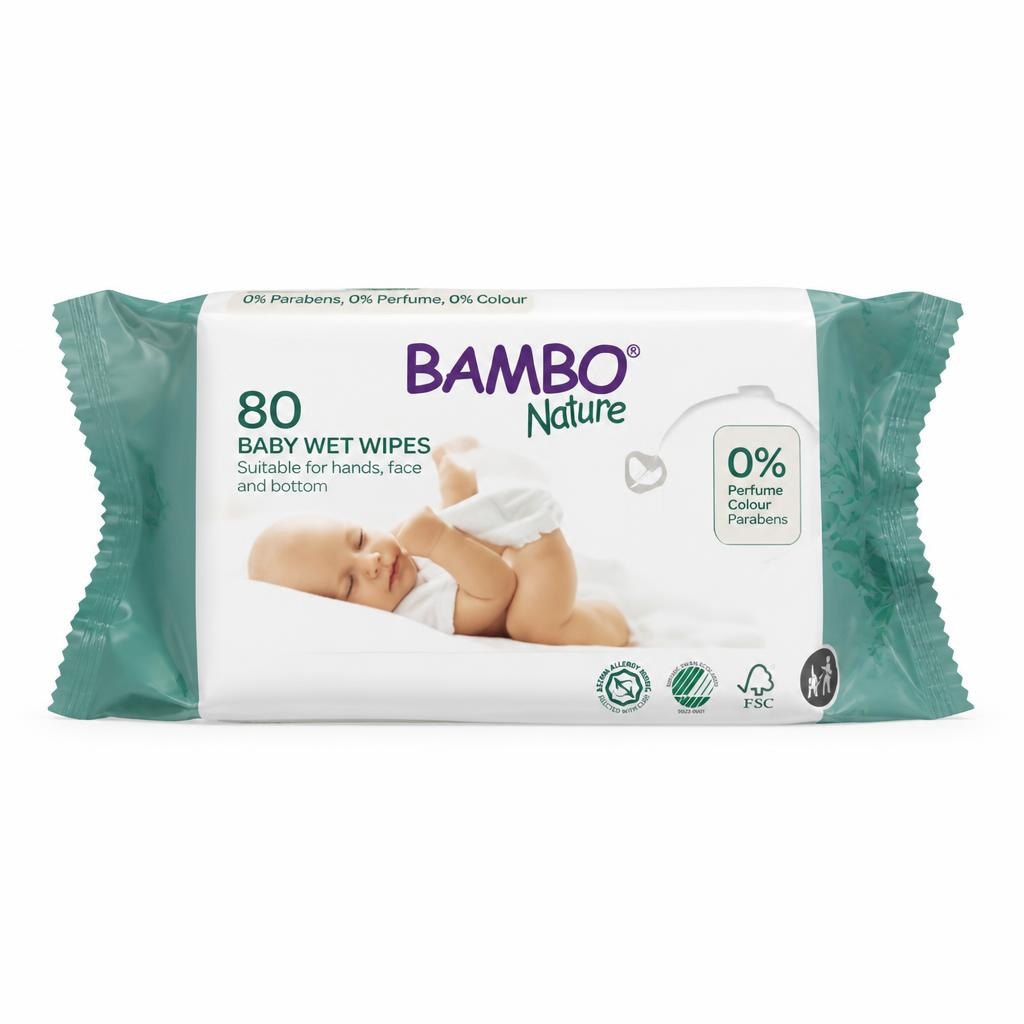 Bambo Nature Čistilni robčki 80/1 - Akcija v trgovini Tuš