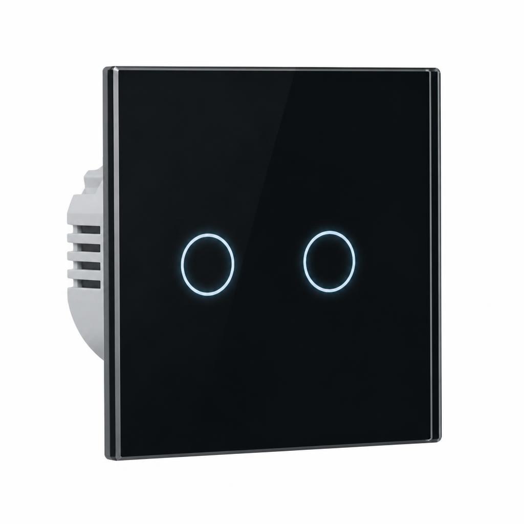 Elektro Smart serijsko stikalo stekleno črno ali belo s fluo indikacijo Akcija v trgovini Jager