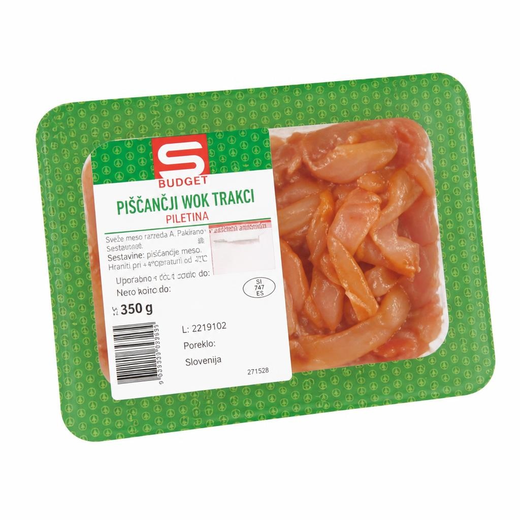 S-Budget piščančji trakci za wok 350 g Akcija v trgovini Spar