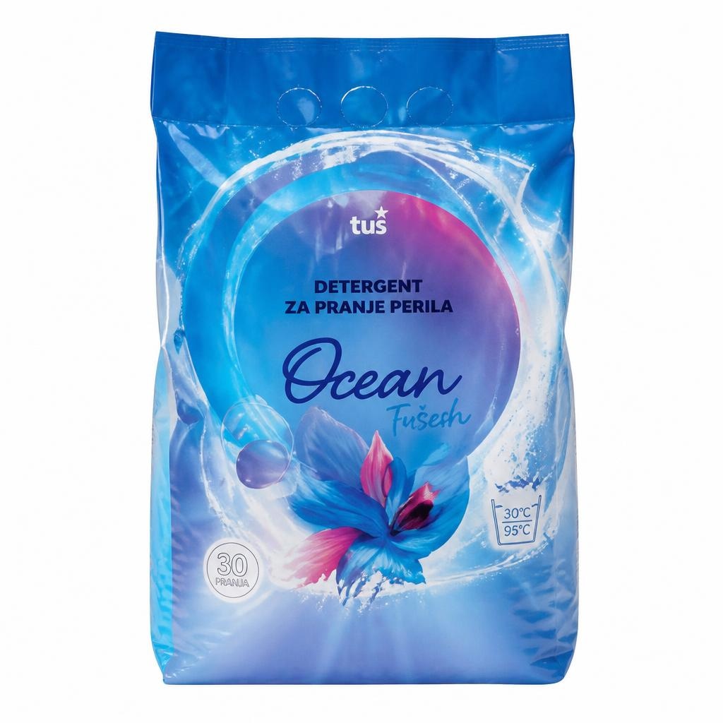 Pralni prašek Ocean, Fresh Tuš 3 kg Akcija v trgovini Tuš