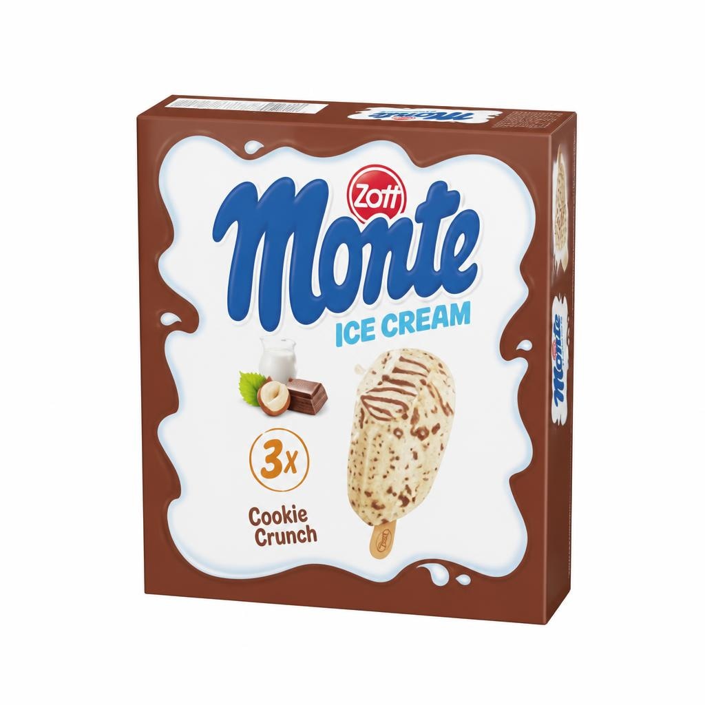 Sladoled Monte Zott 3 x 120 ml ali 3 x 90 ml - Akcija v trgovini Mercator
