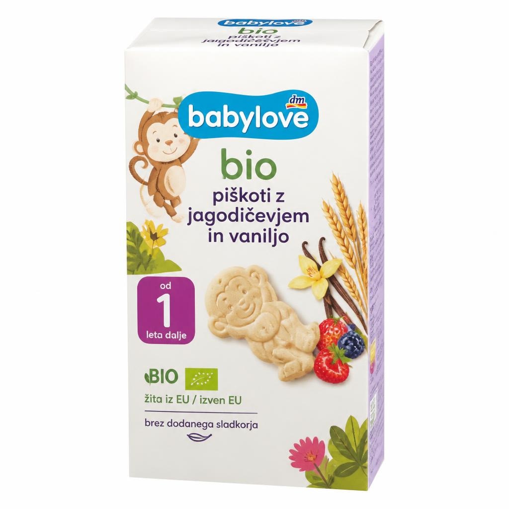 babylove bio piškoti z jagodičevjem in vaniljo 125 g Akcija v trgovini Dm