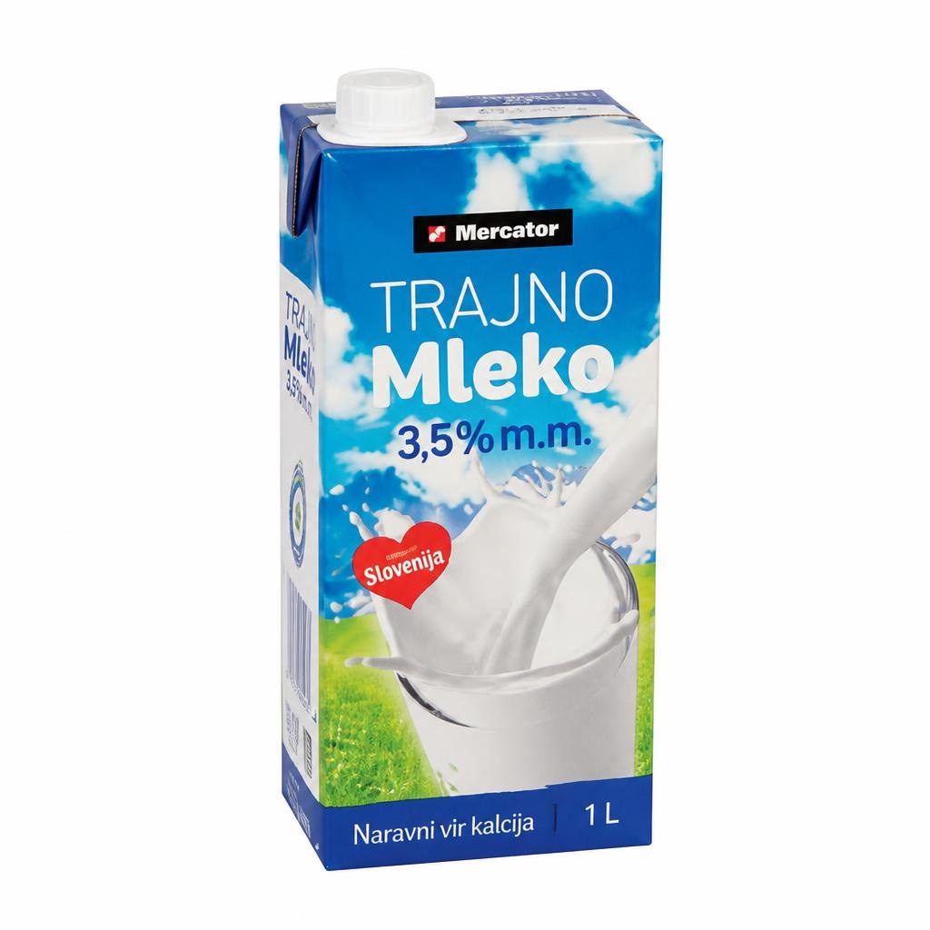 Mercator trajno mleko 1 l Akcija v trgovini Mercator
