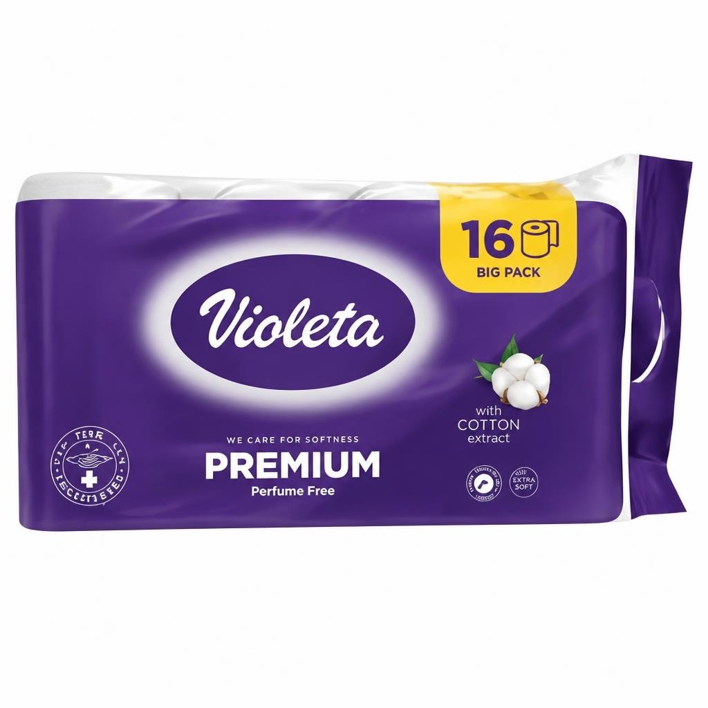Toaletni papir Violeta Premium 16/1 Akcija v trgovini Mercator