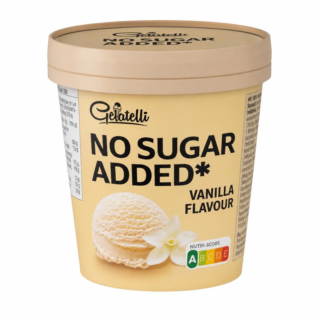 Gelatelli Sladoled brez dodanega sladkorja 500 ml - Akcija v trgovini Lidl