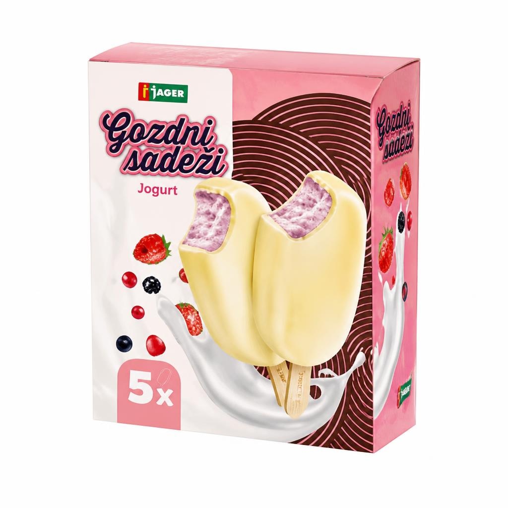 Sladoled na palčki Jogurt Gozdni sadeži 5 x 70 g Akcija v trgovini Jager